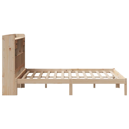 Bookcase Bed without Mattress 150x200 cm King Solid Wood Pine