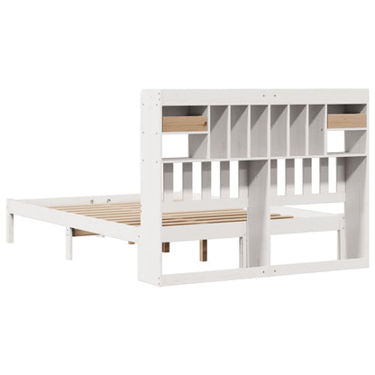 Bookcase Bed without Mattress White 160x200 cm Solid Wood Pine