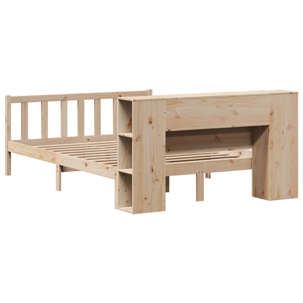Bookcase Bed without Mattress 120x200 cm Solid Wood Pine