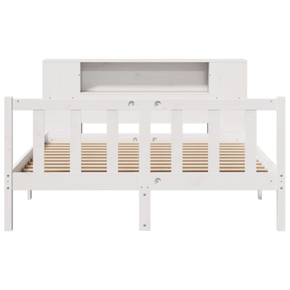 Bookcase Bed without Mattress White 120x200 cm Solid Wood Pine