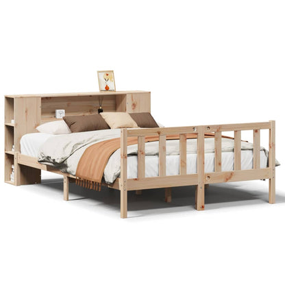 Bookcase Bed without Mattress 150x200 cm King Solid Wood Pine