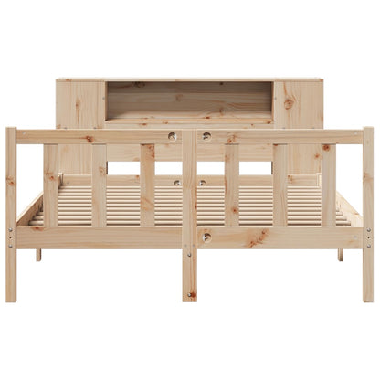 Bookcase Bed without Mattress 150x200 cm King Solid Wood Pine