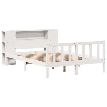 Bookcase Bed without Mattress White 160x200 cm Solid Wood Pine