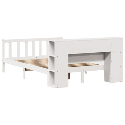 Bookcase Bed without Mattress White 160x200 cm Solid Wood Pine
