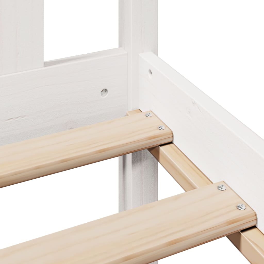 Bookcase Bed without Mattress White 160x200 cm Solid Wood Pine