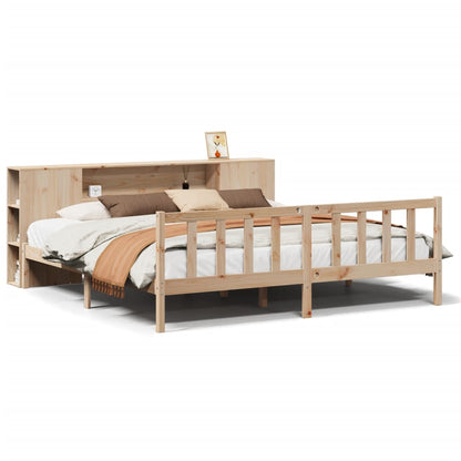 Bookcase Bed without Mattress 180x200 cm Super King Solid Wood Pine