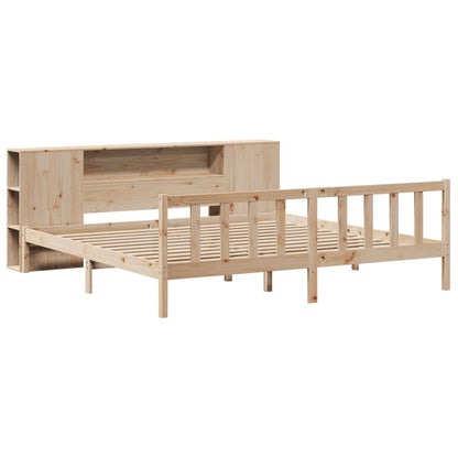 Bookcase Bed without Mattress 180x200 cm Super King Solid Wood Pine