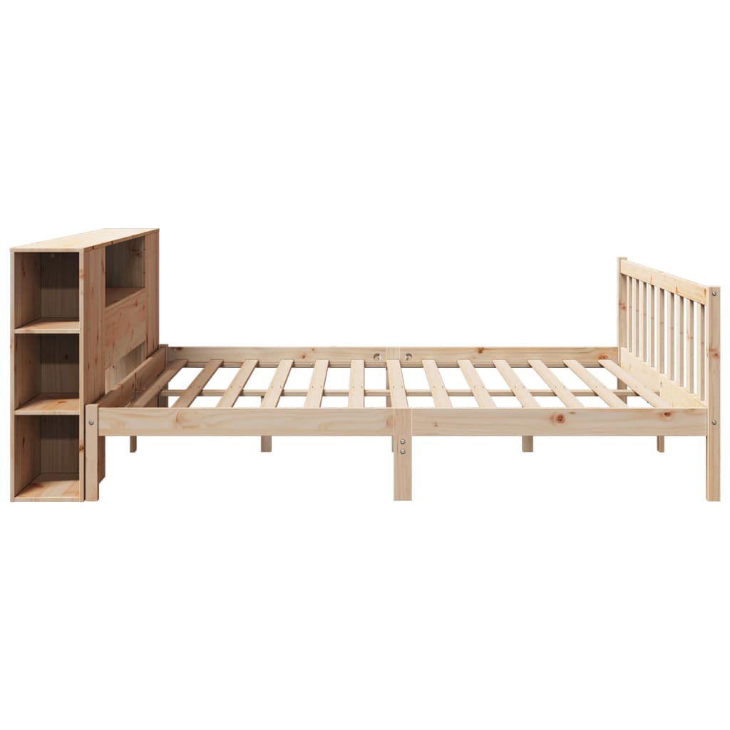 Bookcase Bed without Mattress 180x200 cm Super King Solid Wood Pine