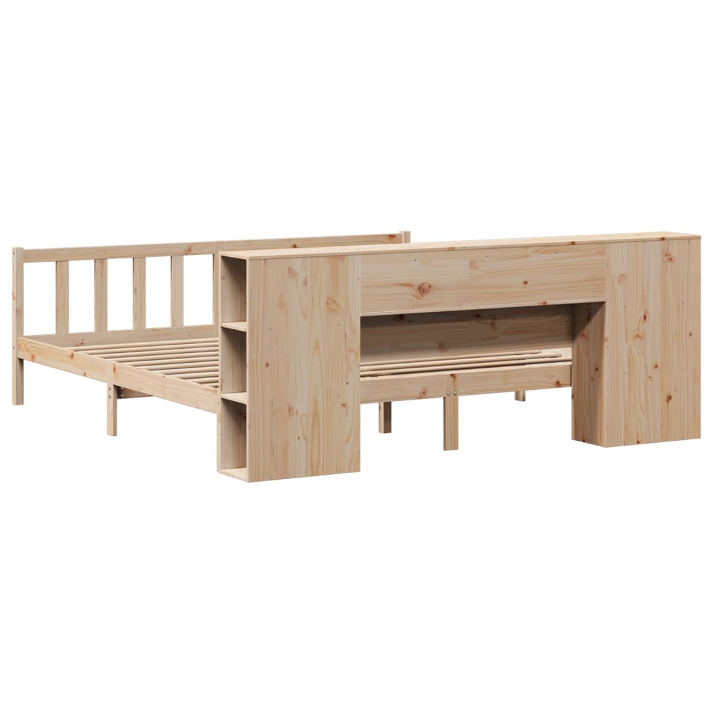 Bookcase Bed without Mattress 180x200 cm Super King Solid Wood Pine