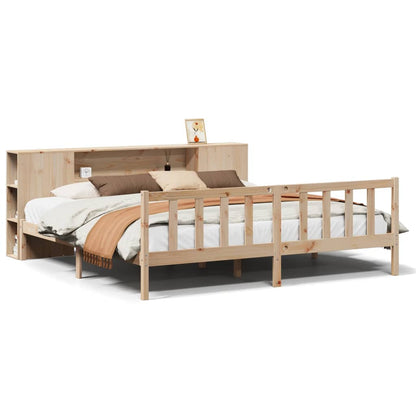 Bookcase Bed without Mattress 200x200 cm Solid Wood Pine