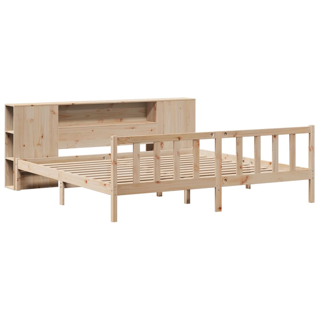 Bookcase Bed without Mattress 200x200 cm Solid Wood Pine