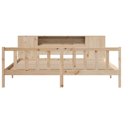 Bookcase Bed without Mattress 200x200 cm Solid Wood Pine