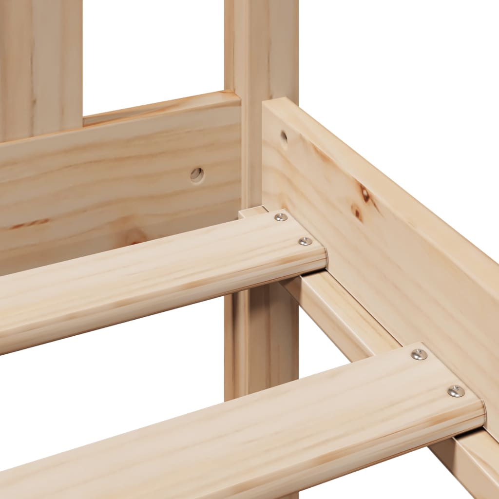 Bookcase Bed without Mattress 200x200 cm Solid Wood Pine