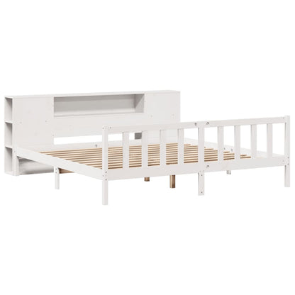 Bookcase Bed without Mattress White 200x200 cm Solid Wood Pine