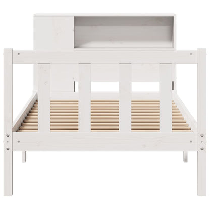 Bookcase Bed without Mattress White 75x190 cm Small Single Solid Wood Pine