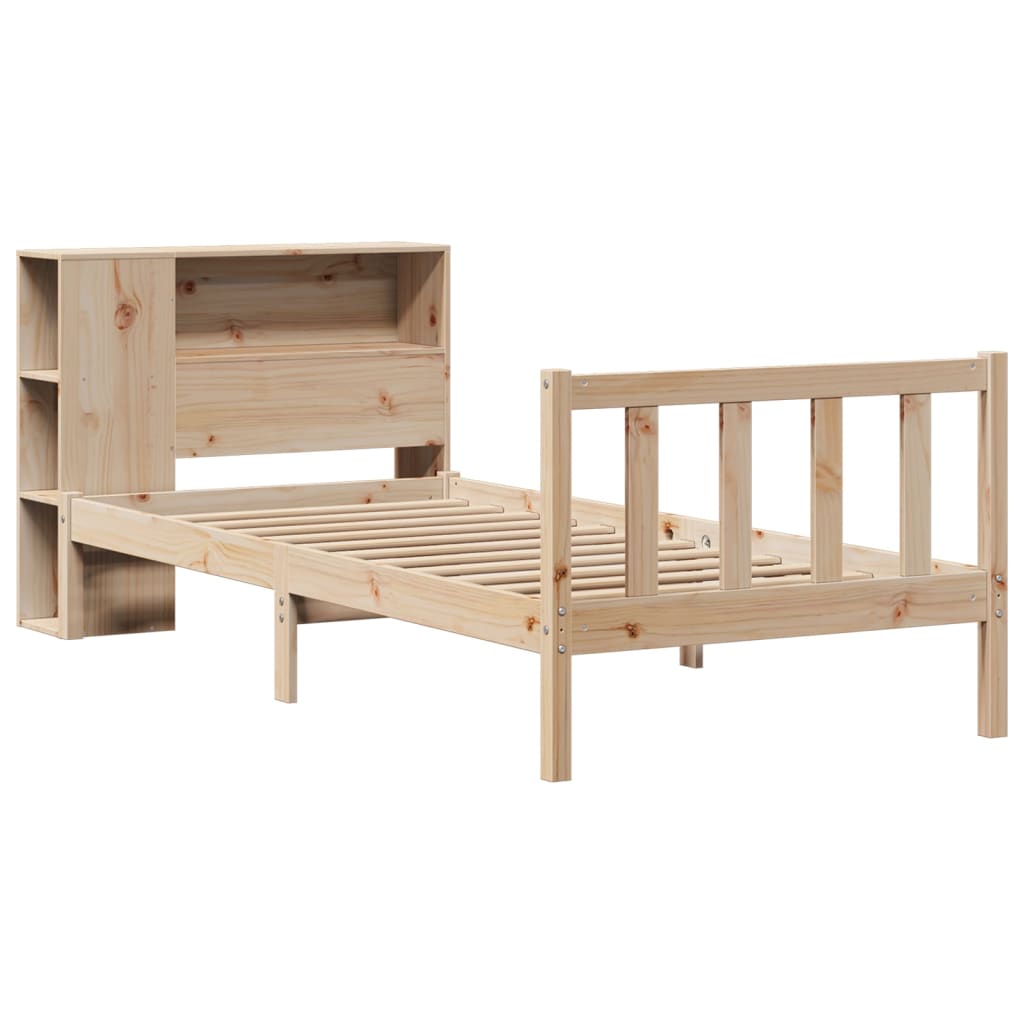 Bookcase Bed without Mattress 90x190 cm Single Solid Wood Pine
