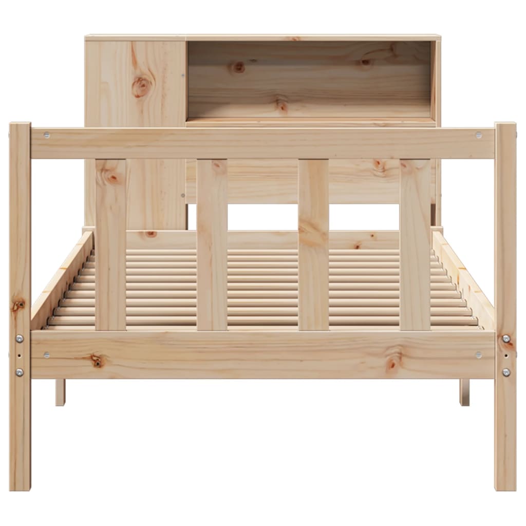 Bookcase Bed without Mattress 90x200 cm Solid Wood Pine