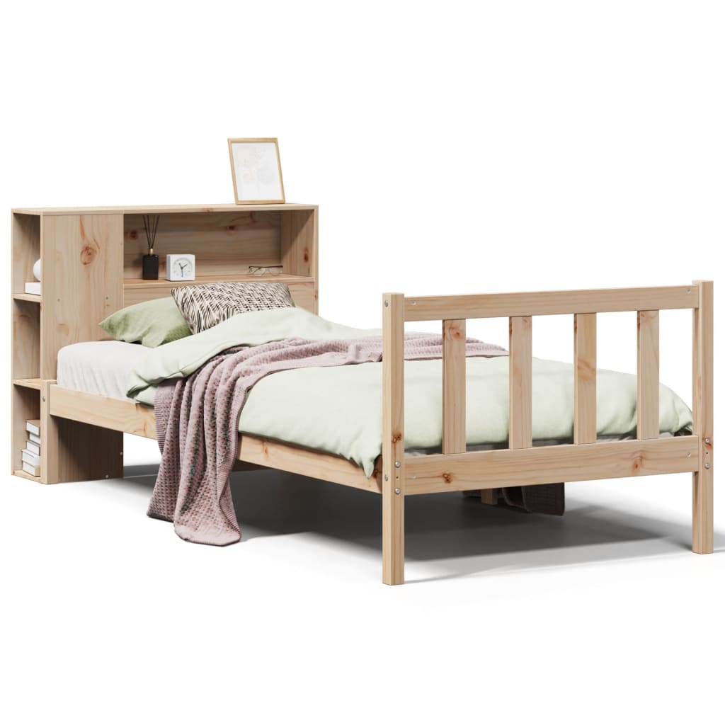 Bookcase Bed without Mattress 100x200 cm Solid Wood Pine