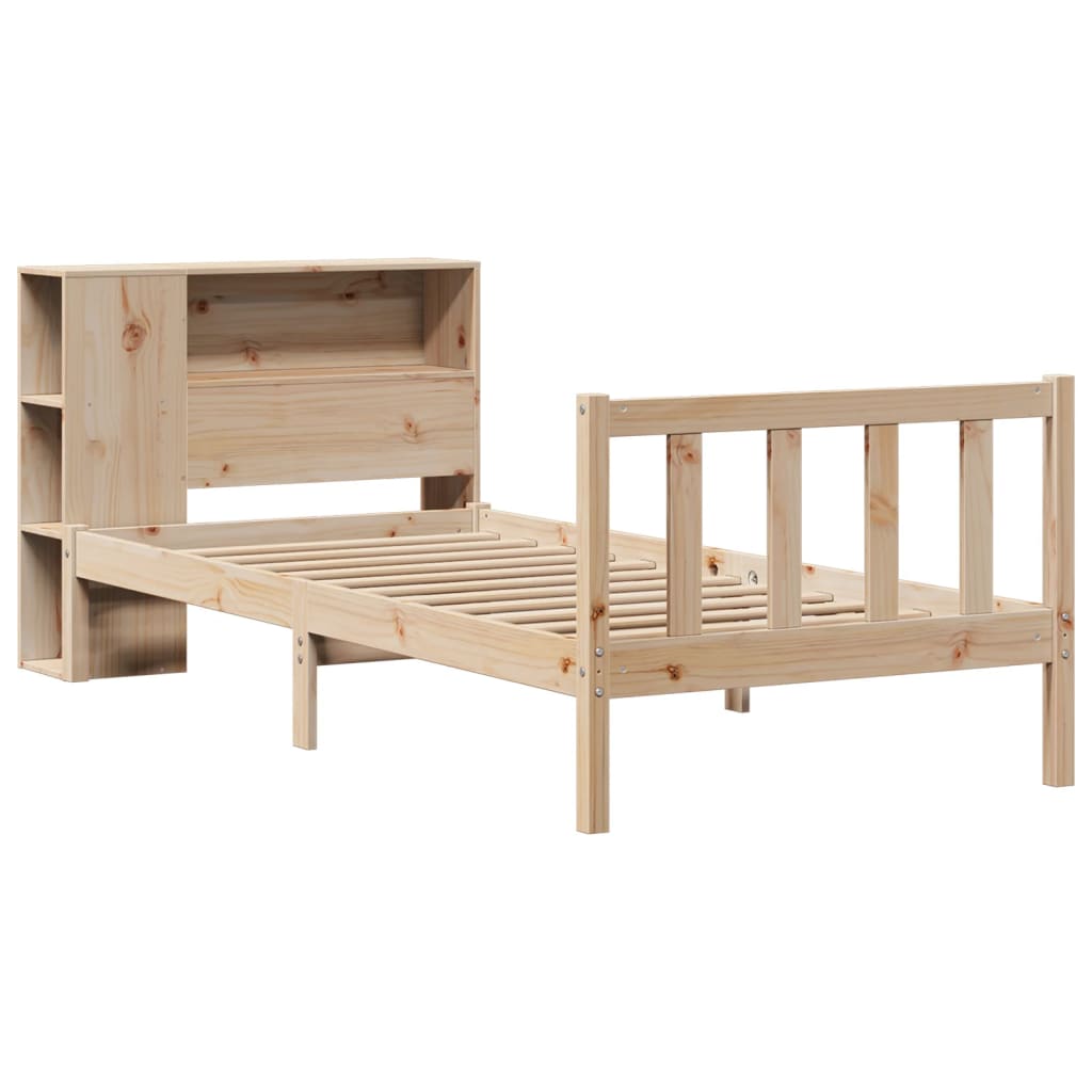 Bookcase Bed without Mattress 100x200 cm Solid Wood Pine