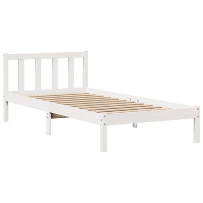 Bookcase Bed without Mattress White 100x200 cm Solid Wood Pine