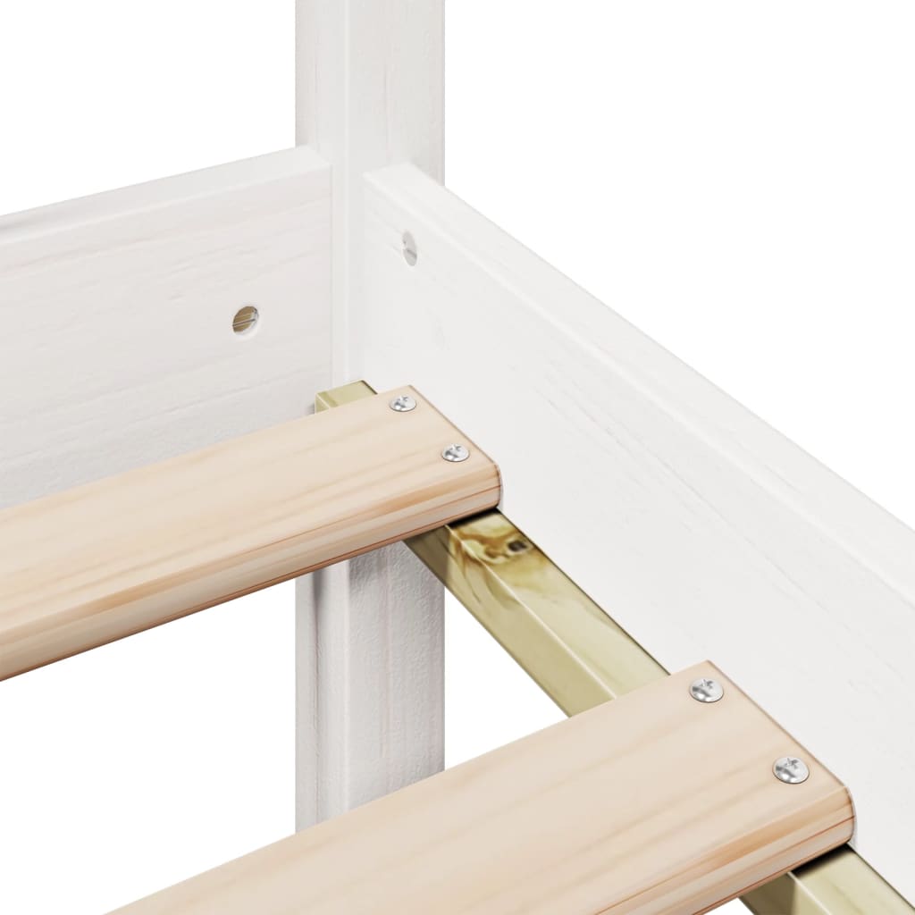 Bookcase Bed without Mattress White 100x200 cm Solid Wood Pine