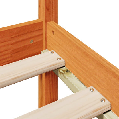 Bookcase Bed without Mattress Wax Brown 100x200 cm Solid Wood Pine