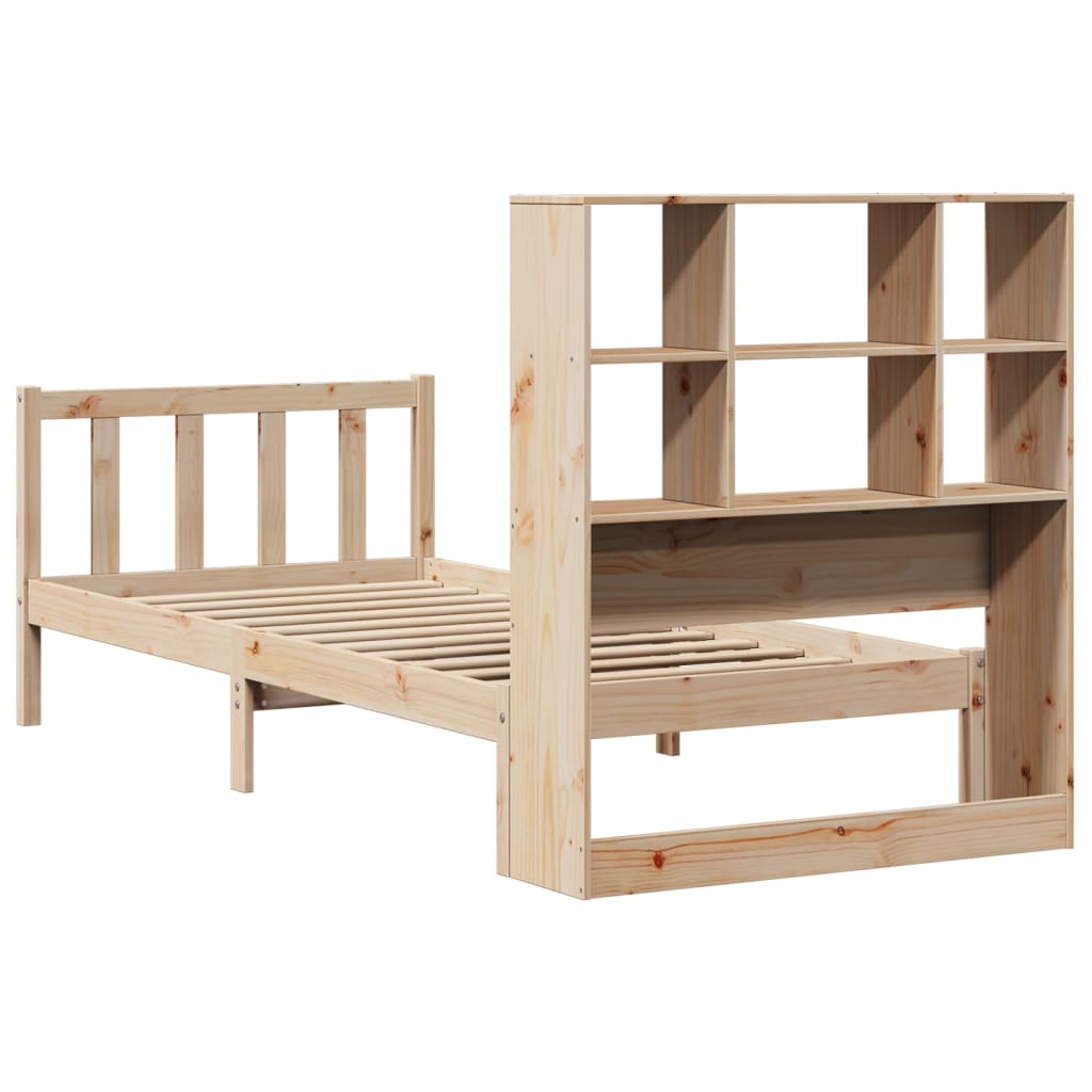 Bookcase Bed without Mattress 90x190 cm Single Solid Wood Pine