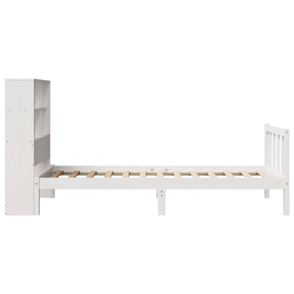 Bookcase Bed without Mattress White 90x190 cm Single Solid Wood Pine