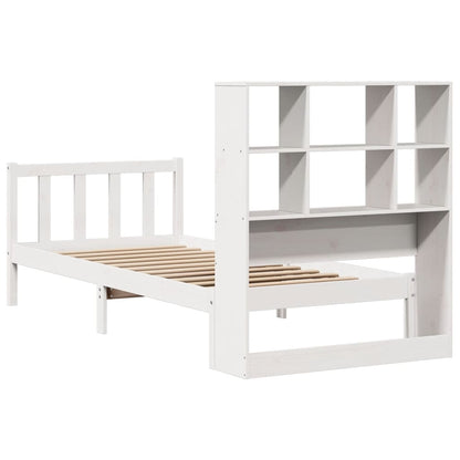 Bookcase Bed without Mattress White 90x190 cm Single Solid Wood Pine