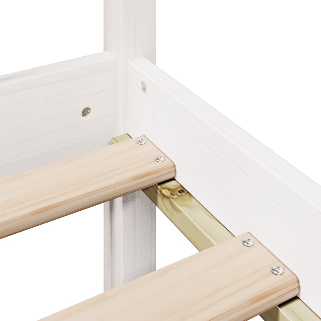 Bookcase Bed without Mattress White 90x190 cm Single Solid Wood Pine