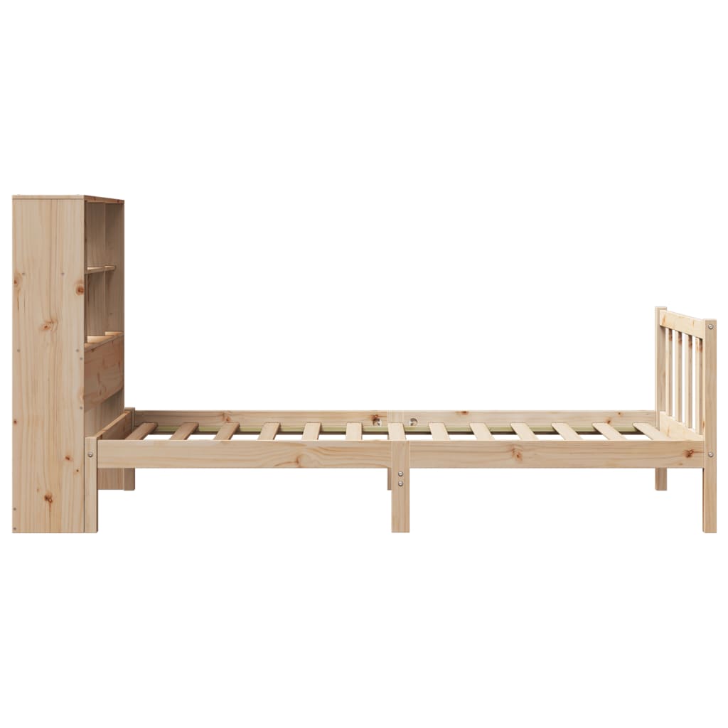 Bookcase Bed without Mattress 90x200 cm Solid Wood Pine