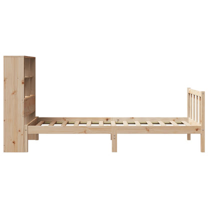 Bookcase Bed without Mattress 90x200 cm Solid Wood Pine