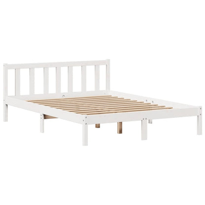 Bookcase Bed without Mattress White 120x200 cm Solid Wood Pine
