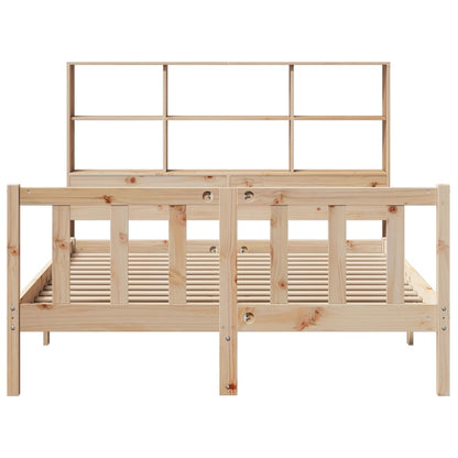 Bookcase Bed without Mattress 140x200 cm Solid Wood Pine