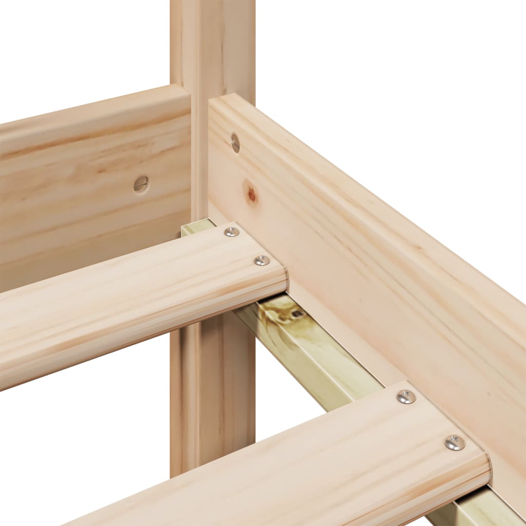 Bookcase Bed without Mattress 140x200 cm Solid Wood Pine