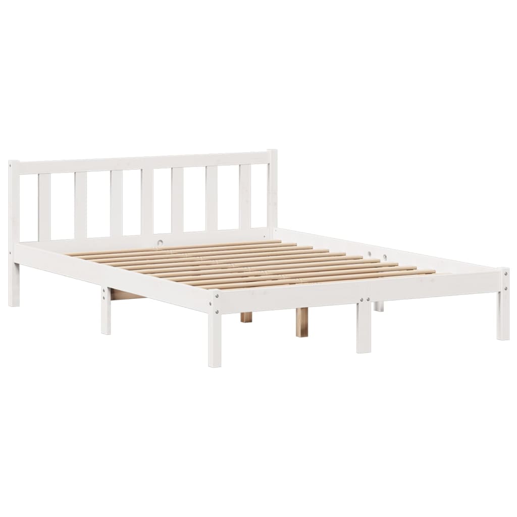 Bookcase Bed without Mattress White 140x200 cm Solid Wood Pine