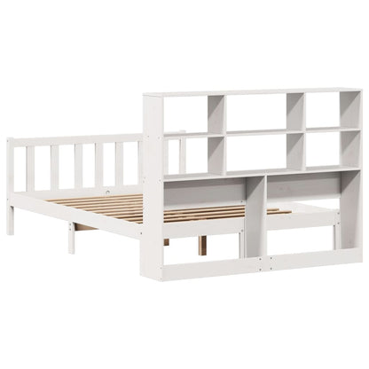 Bookcase Bed without Mattress White 140x200 cm Solid Wood Pine