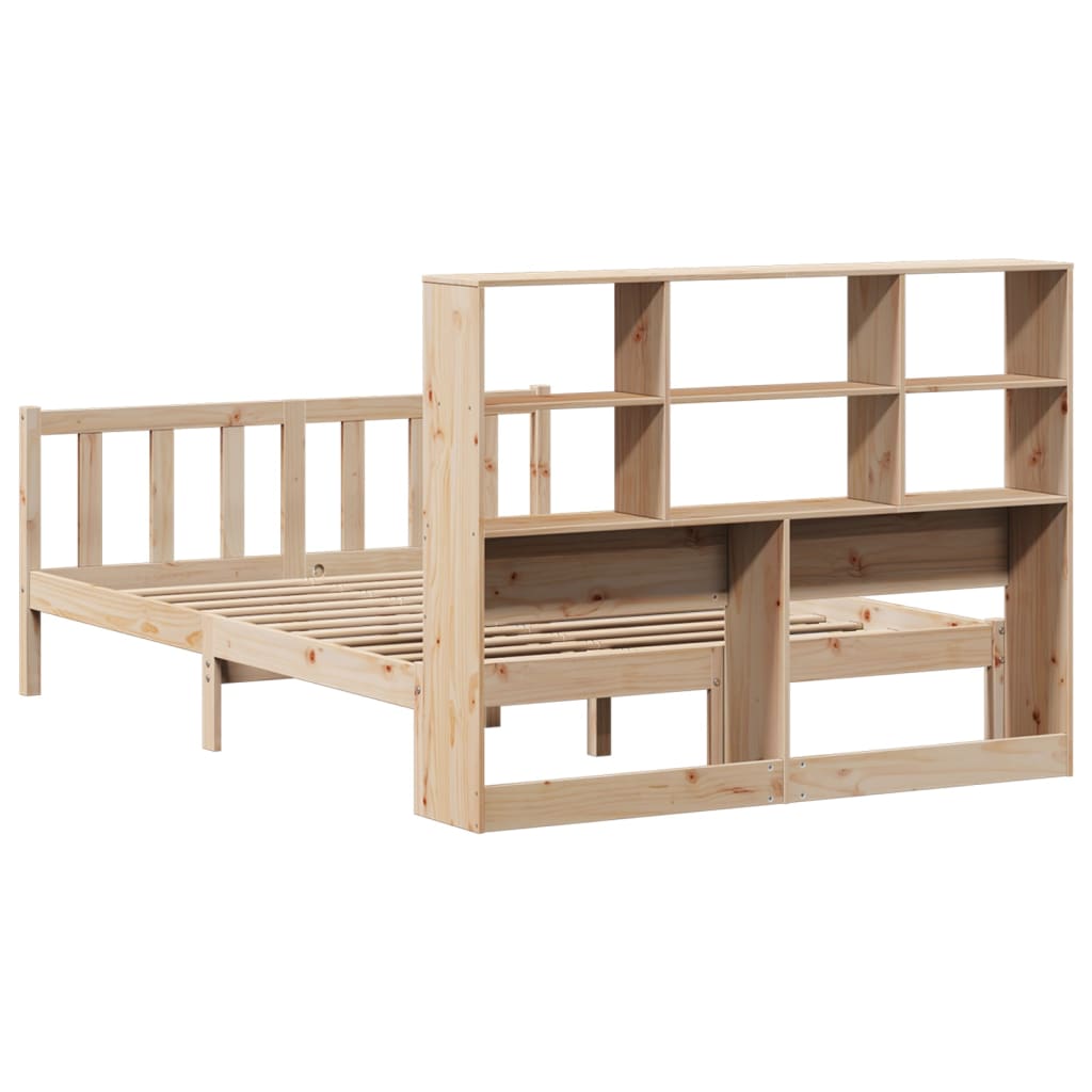 Bookcase Bed without Mattress 160x200 cm Solid Wood Pine