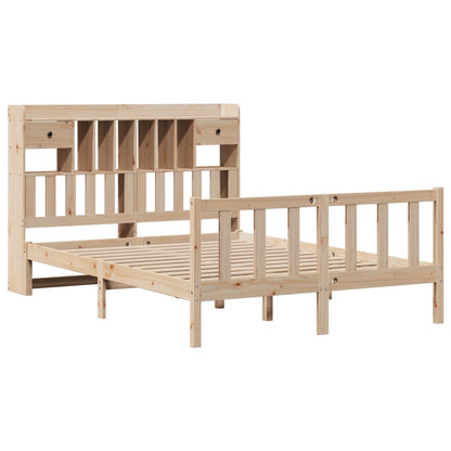 Bookcase Bed without Mattress 140x190 cm Solid Wood Pine