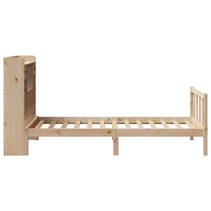 Bookcase Bed without Mattress 90x200 cm Solid Wood Pine