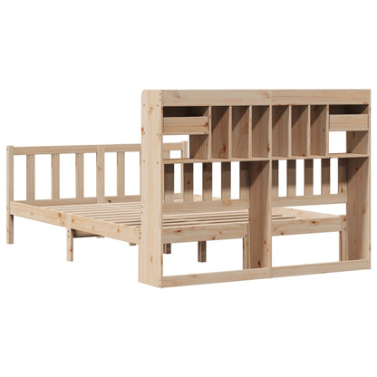 Bookcase Bed without Mattress 150x200 cm King Solid Wood Pine