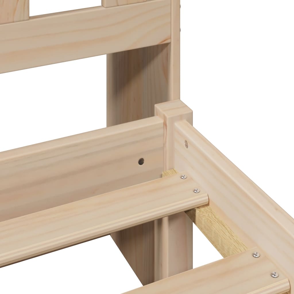 Bookcase Bed without Mattress 150x200 cm King Solid Wood Pine