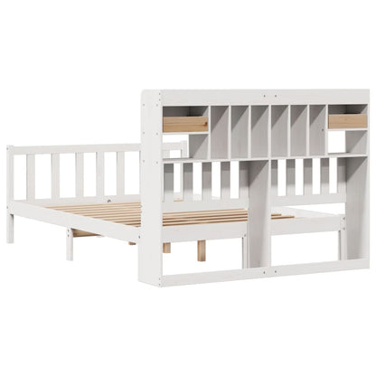 Bookcase Bed without Mattress White 160x200 cm Solid Wood Pine