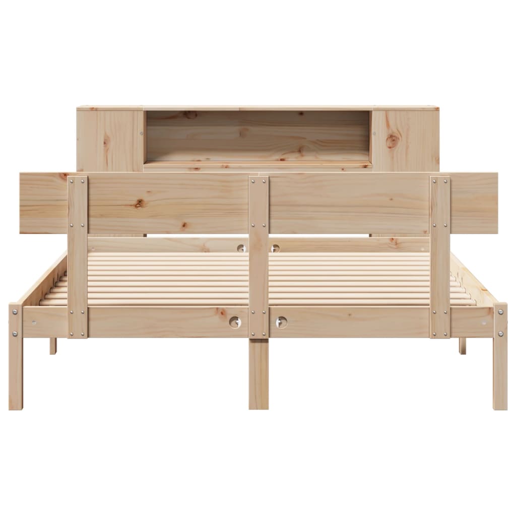 Bookcase Bed without Mattress 120x190 cm Small Double Solid Wood Pine