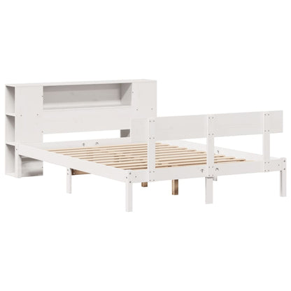 Bookcase Bed without Mattress White 120x190 cm Small Double Solid Wood Pine