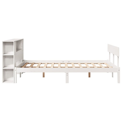 Bookcase Bed without Mattress White 120x190 cm Small Double Solid Wood Pine