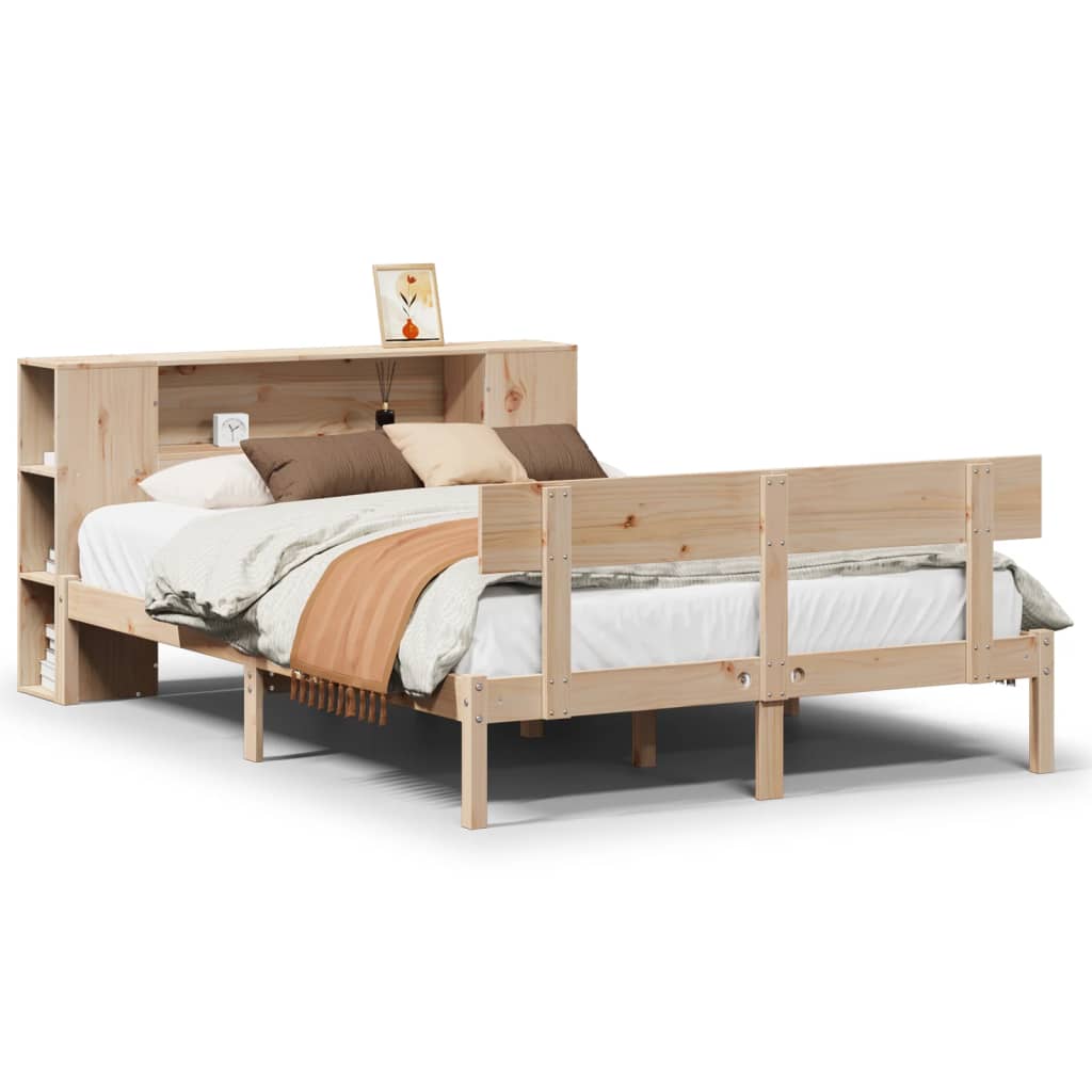Bookcase Bed without Mattress 120x200 cm Solid Wood Pine