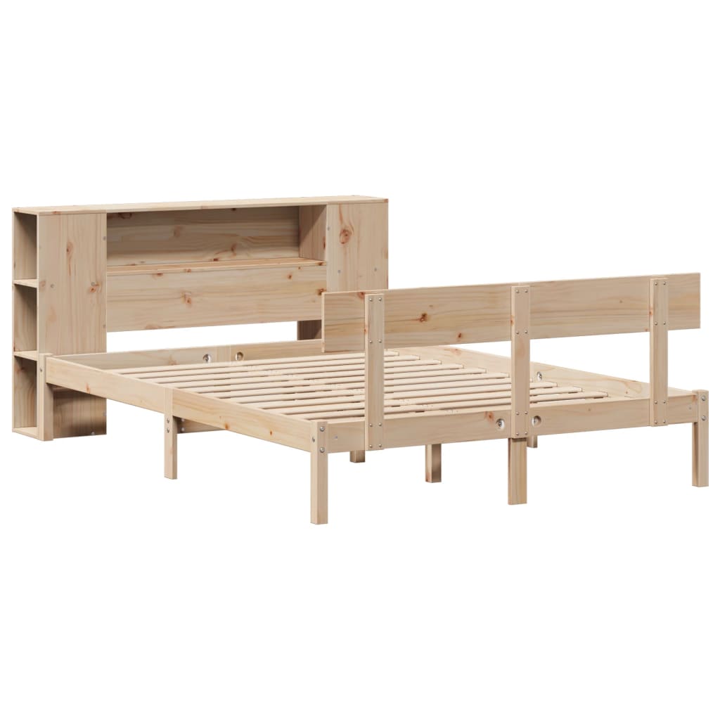Bookcase Bed without Mattress 120x200 cm Solid Wood Pine