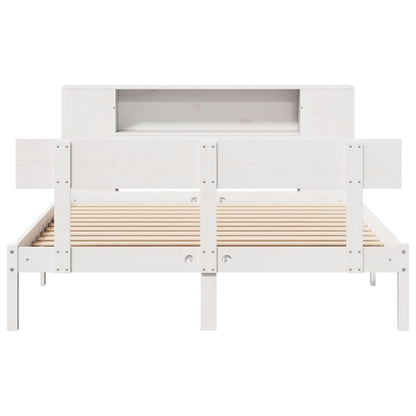 Bookcase Bed without Mattress White 120x200 cm Solid Wood Pine