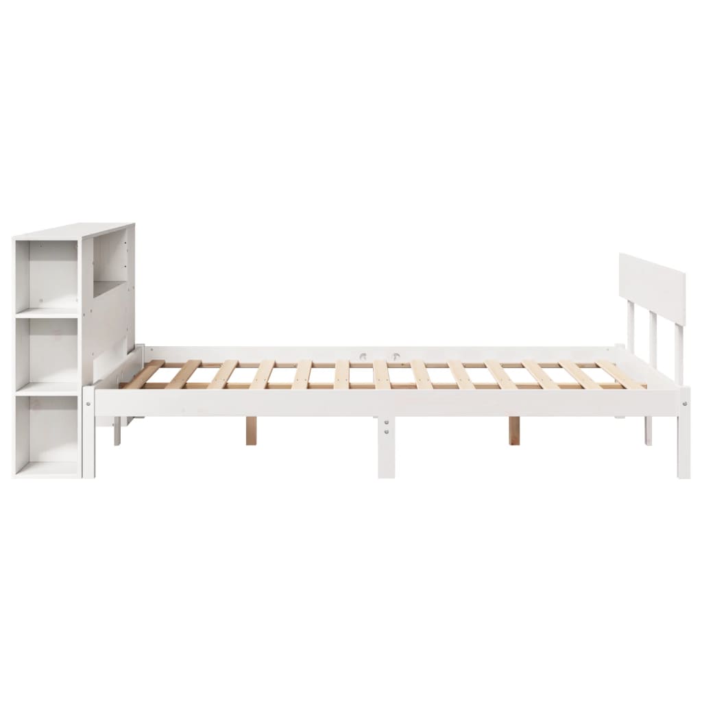 Bookcase Bed without Mattress White 120x200 cm Solid Wood Pine